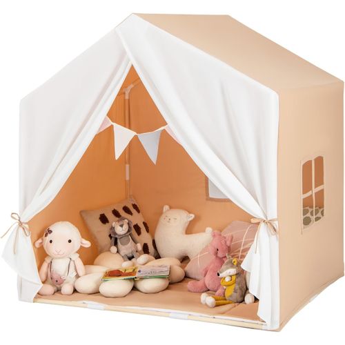 Tente De Jeu Enfants Avec Tapis En Coton,cabane Enfants Intérieur Extérieur Avec Bannière ,drapeau