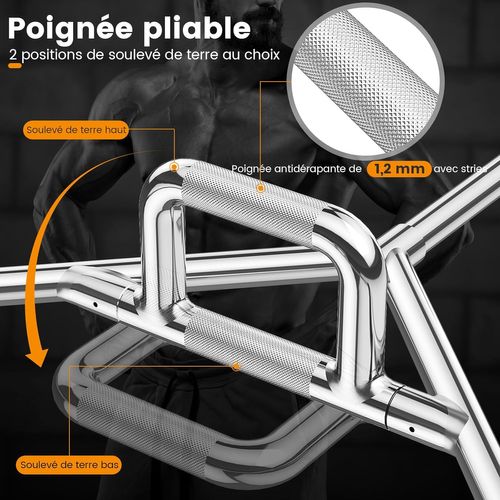 Barre De Piège Hexagonale Olympique D'haltérophilie Charge 363kg, Entraînement De Squats Soulevés