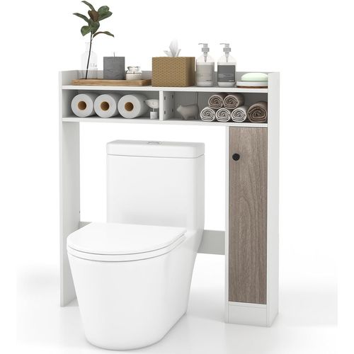 Meuble Wc Au-dessus De Toilettes, Meuble De Salle De Bain , 84 X 17 X 128 Cm (blanc)