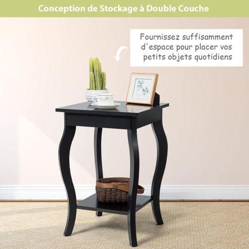Table De Chevet, Bout De Canapé Carré Avec Patins Antidérapants, Table D'appoint Pour Chambre