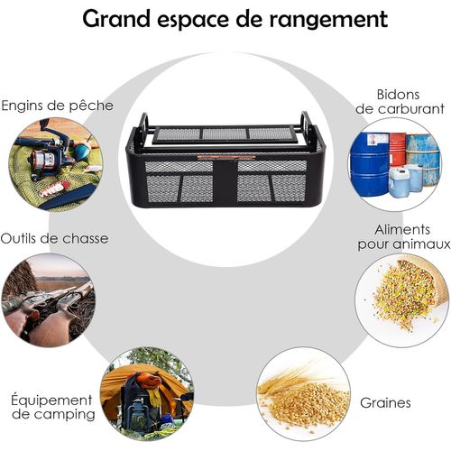 Panier Pour Véhicule Tout Terrain En Métal, Panier à Bagages Grand Espace 104 X 67 X 34,5 Cm, Noir