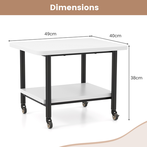 Support D'imprimante à 2 Niveaux, Organisateur De Stockage Pour Chambre, Salon, Bureau (blanc)