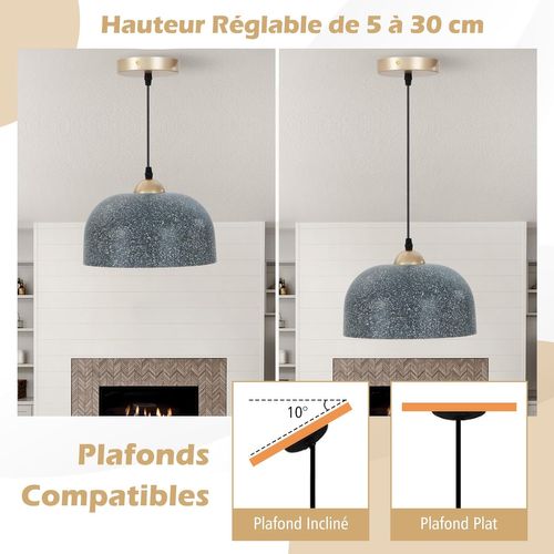 Lustre Suspension Moderne, Plafonnier Suspendu Avec Culot D'ampoule E27,couloir, Gris Foncé