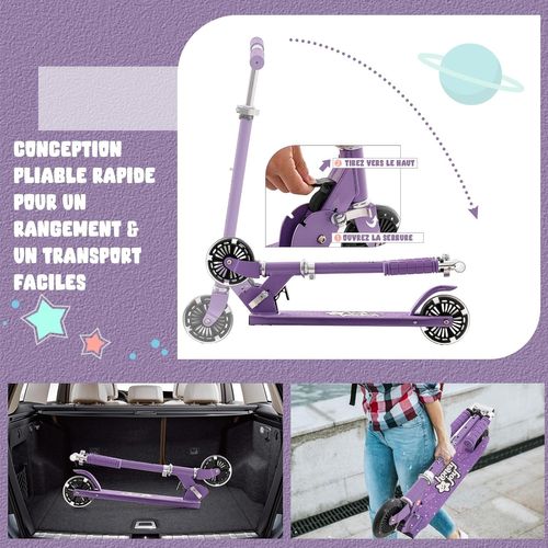 Trottinette Enfant Pliable Avec Roulements Abec-5 ,charge 50kg Pour Enfants De 3 Ans+