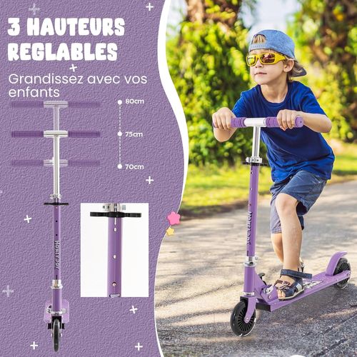 Trottinette Enfant Pliable Avec Roulements Abec-5 ,charge 50kg Pour Enfants De 3 Ans+