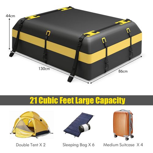 Coffre De Toit Voiture Étanche 595 L Avec 10 Sangles 6 Crochets De Portetapis Antidérapant