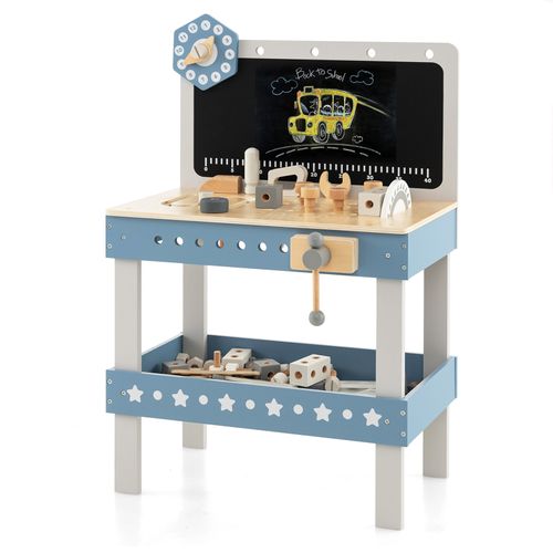Jouet D'etabli En Bois Pour Enfants Avec 5 Outils Et 56 Accessoires, Jouet Bricolage Enfants