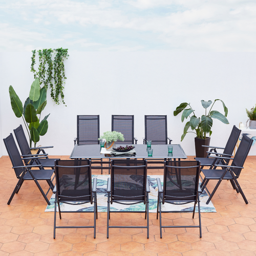 Rimini - Salon De Jardin 10 Places En Aluminium Gris