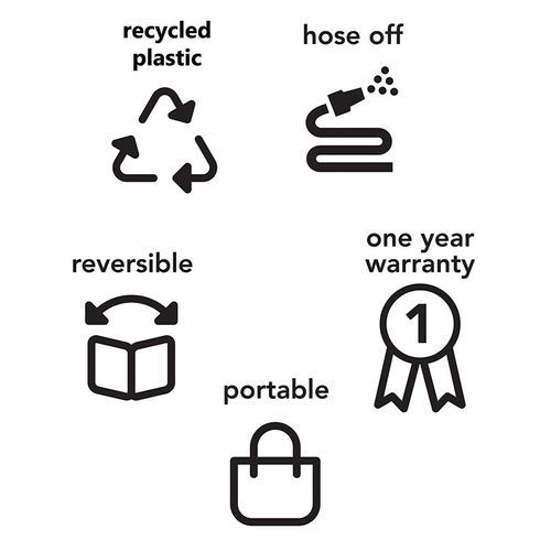 Tapis Extérieur Réversible En Plastique Recyclé Kilimanjaro Noir 120x180 Cm