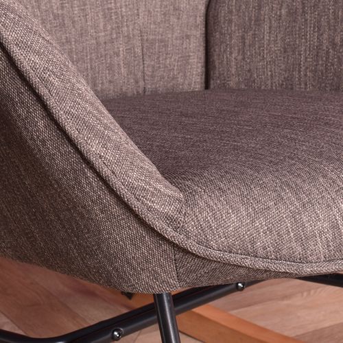 Fauteuil À Bascule En Tissu Gris Foncé Scandinave, Rocking Chair, pour Salon, Chambre