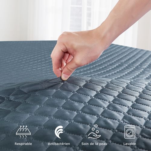 Surmatelas 140x190 Cm Inre, 6 Cm, Mousse à Haute Résilience, Confort Respirant, Design Antidérapant