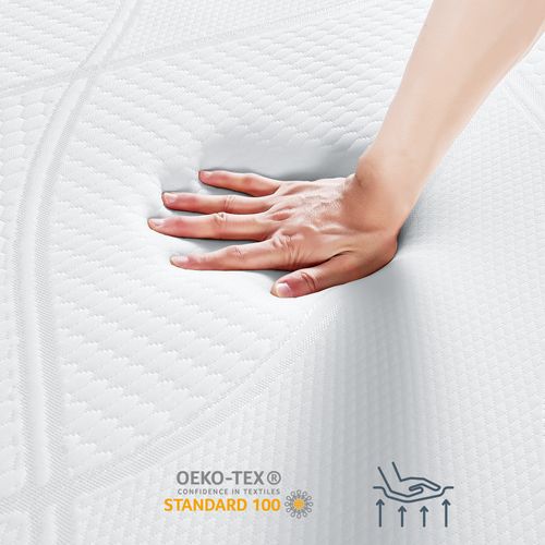 Surmatelas 160x200 Cm Inre, Épaisseur De 6 Cm, Mousse à Haute Résilience, Confort Moelleux