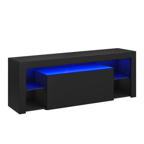 Meuble TV LED - Meuble De Rangement Pour Salon Avec Lumières LED - 140x35x50.5 Cm - Noir