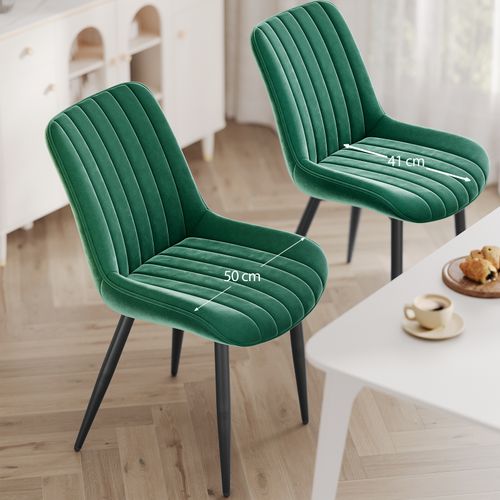 Chaise - Lot De 2 Chaises Salle à Manger, Pieds Métal, Assise Rembourrée,50x62x85 Cm