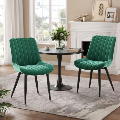 Chaise - Lot De 2 Chaises Salle à Manger, Pieds Métal, Assise Rembourrée,50x62x85 Cm