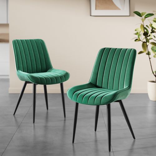 Chaise - Lot De 2 Chaises Salle à Manger, Pieds Métal, Assise Rembourrée,50x62x85 Cm