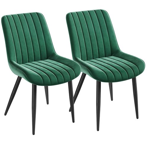 Chaise - Lot De 2 Chaises Salle à Manger, Pieds Métal, Assise Rembourrée,50x62x85 Cm