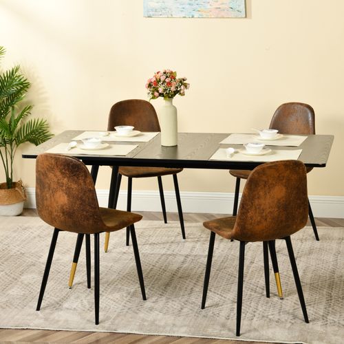 Table De Salle à Manger Rectangulaire Scandinave Noir Chic Extensible 120-160x80x75cm