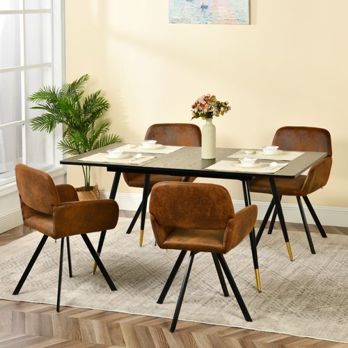 Table De Salle à Manger Rectangulaire Scandinave Noir Chic Extensible 120-160x80x75cm