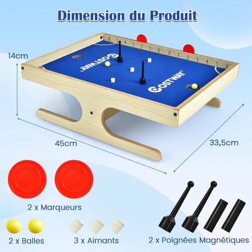 Jeu De Société Magnétique Pour 2 Joueurs, 2 Boules, 2 Poignées Magnétiques, 45 X 33,5 X 14 Cm
