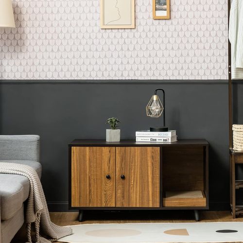 Maison Pour Chat, Cabine De Toilette Pour Chat , 90 X 50 X 50 Cm Marron