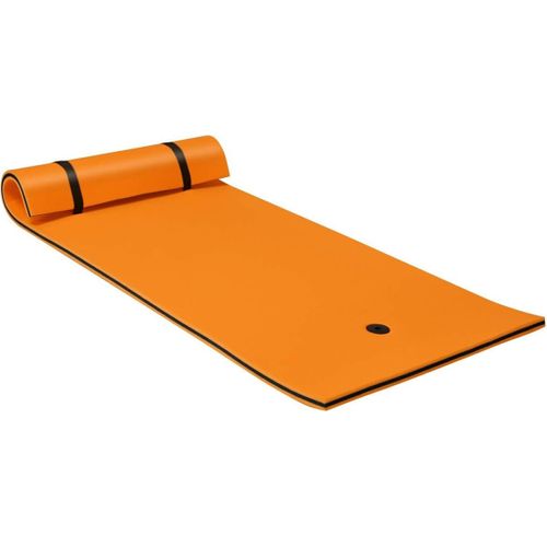 Tapis Flottant Enroulable En Mousse 220 X 90 Cm Avec Oreiller Intégré Orange