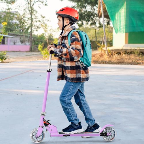 Trottinette Enfant Pliable 2 Roues Patinette Pliante Enfant De 4 à 13 Ans Kick Avec LED