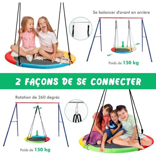 Balançoire Nid D'oiseau Ø1m Et Balançoire Ceinture 1,2m Charge Maximum 150kg