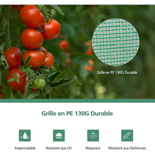 Serre De Jardin 100 X 50 X 170 Cm, Porte Zippée Enroulable, Tube D’acier Antirouille