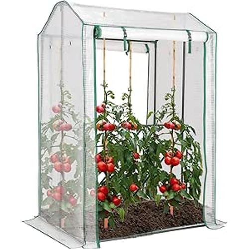 Serre De Jardin Portable-100 Cm X 81 Cm X 150 Cm-2 Portes à Enroulement-4 Grilles