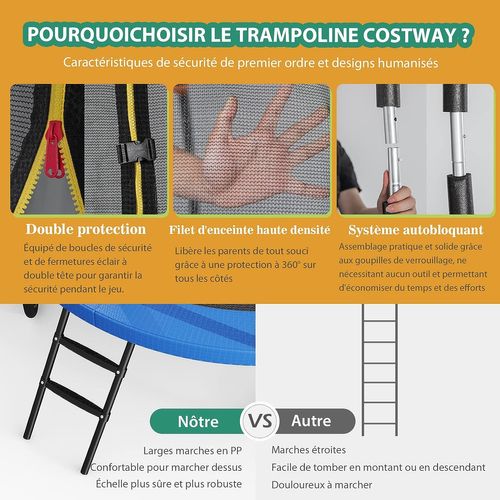 Trampoline Extérieur Ø 305cm Avec Filet De Protection,150kg