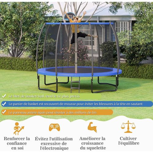 Trampoline Extérieur Ø 305cm Avec Filet De Protection,150kg