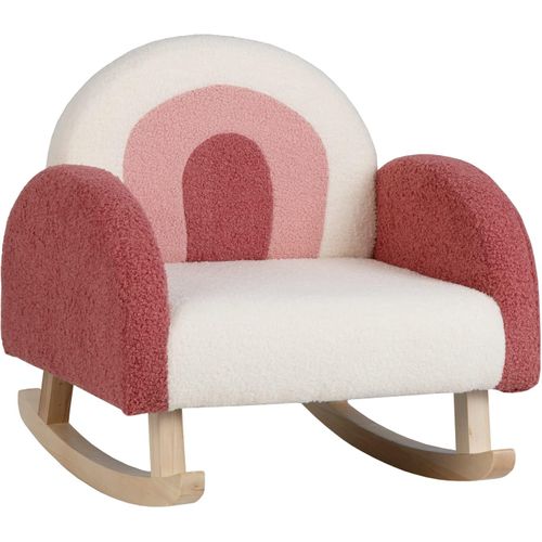 Fauteuil À Bascule Enfant, Fauteuil En Peluche Moderne Avec Pieds En Bois De Peuplier À Bascule