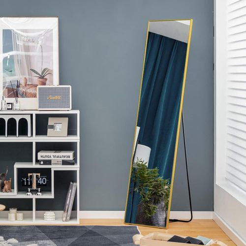 Miroir Sur Pied Rectangulaire-miroir Mural, 40 X 60 Cm, Miroir En Pleine Longueur  Or