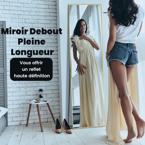 Miroir Sur Pied Rectangulaire-miroir Mural, 40 X 60 Cm, Miroir En Pleine Longueur  Or