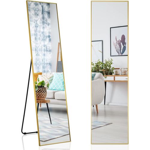 Miroir Sur Pied Rectangulaire-miroir Mural, 40 X 60 Cm, Miroir En Pleine Longueur  Or