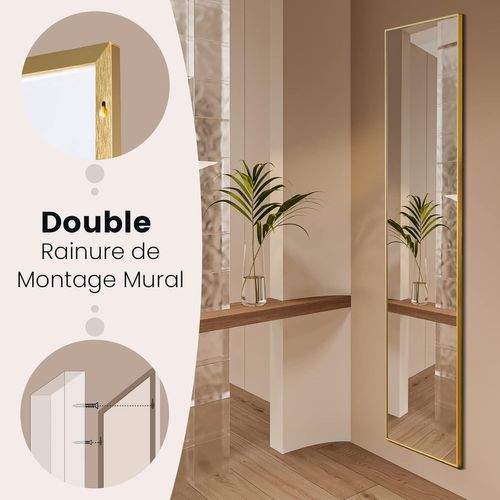 Miroir Sur Pied Rectangulaire-miroir Mural, 40 X 60 Cm, Miroir En Pleine Longueur  Or