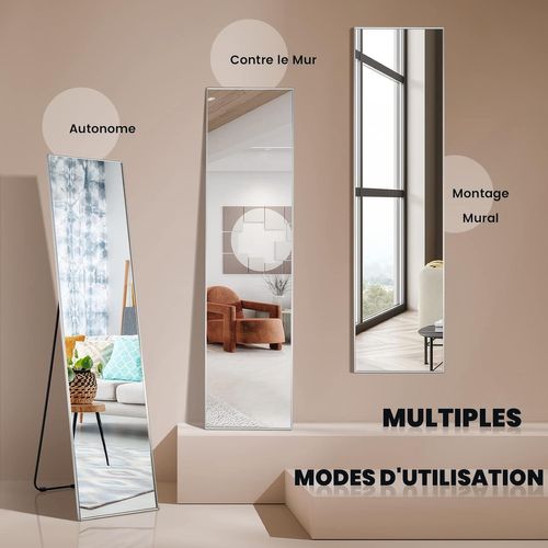 Miroir Sur Pied Rectangulaire-miroir Mural, 40 X 60 Cm, Miroir En Pleine Longueur Argent