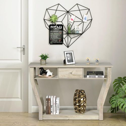 Table Console à Un Tiroir Avec Poignées Et 3 Compartiments Pour Couloir,chambre, 120x30x81,3cm
