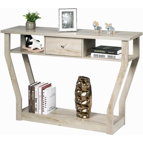 Table Console à Un Tiroir Avec Poignées Et 3 Compartiments Pour Couloir,chambre, 120x30x81,3cm