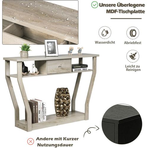 Table Console à Un Tiroir Avec Poignées Et 3 Compartiments Pour Couloir,chambre, 120x30x81,3cm
