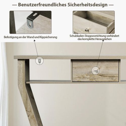 Table Console à Un Tiroir Avec Poignées Et 3 Compartiments Pour Couloir,chambre, 120x30x81,3cm