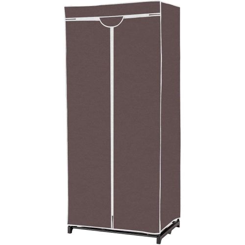 Armoire De Rangement Penderie En Tissu 1 Etagère Portable 75x50x170cm Brun