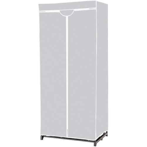 Armoire De Rangement Penderie En Tissu 1 Etagère Portable 75x50x170cm Gris