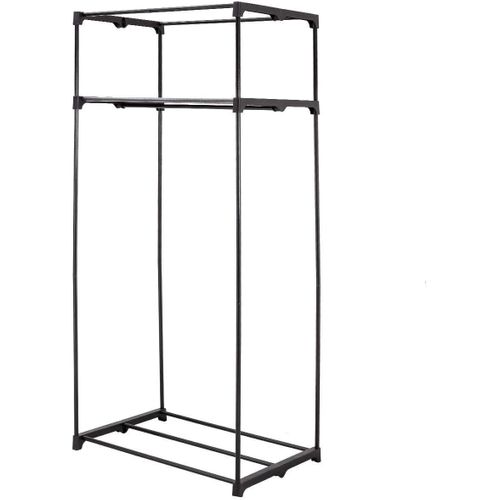 Armoire De Rangement Penderie En Tissu 1 Etagère Portable 75x50x170cm Gris