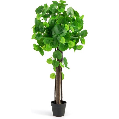 Arbre Artificiel De Pommier Crabe 110 Cm, Fausse Plante En Pot Rempli De Ciment