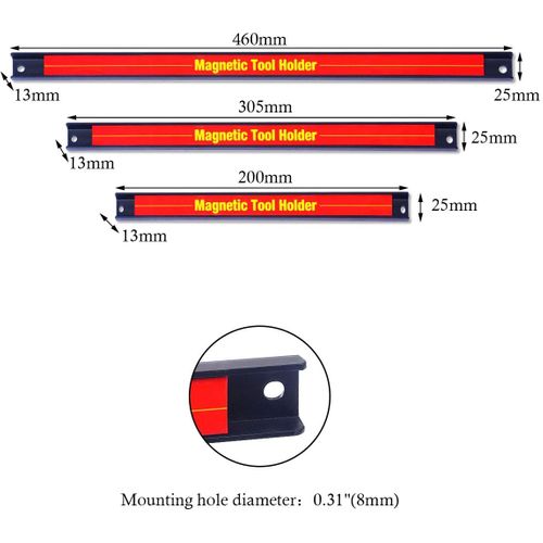 3 Pièces Barres Magnétiques Pour Outils Barres Magnétiques Barre à Couteau Aimentée