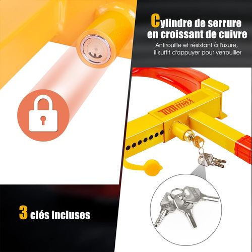 Serrure De Roue De Voiture,sabot De Voiture, Sabot De Rouette, Antivol Véhicule