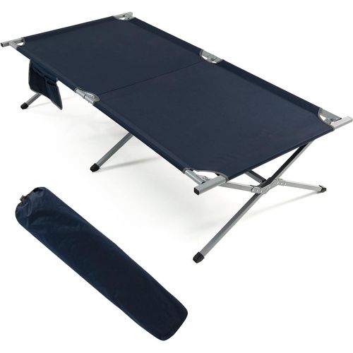 Lit De Camp Pliable 1 Personne, Lit De Camping En Tissu Oxford Avec Cadre En Métal, 190 X 67 X 42 Cm