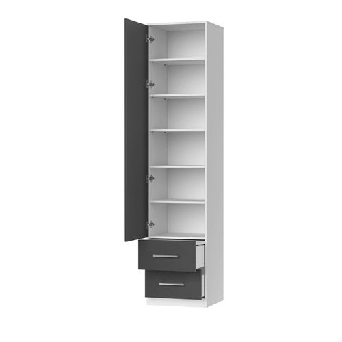 Lit Escamotable +2 Placards V 120x200+(50x2)cm Standard Blanc/anthracite